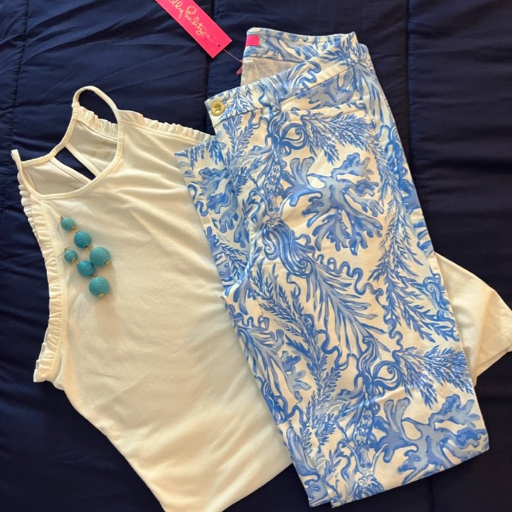 Lilly Pulitzer Kelly high-rise Aqua Lounge - Size 4